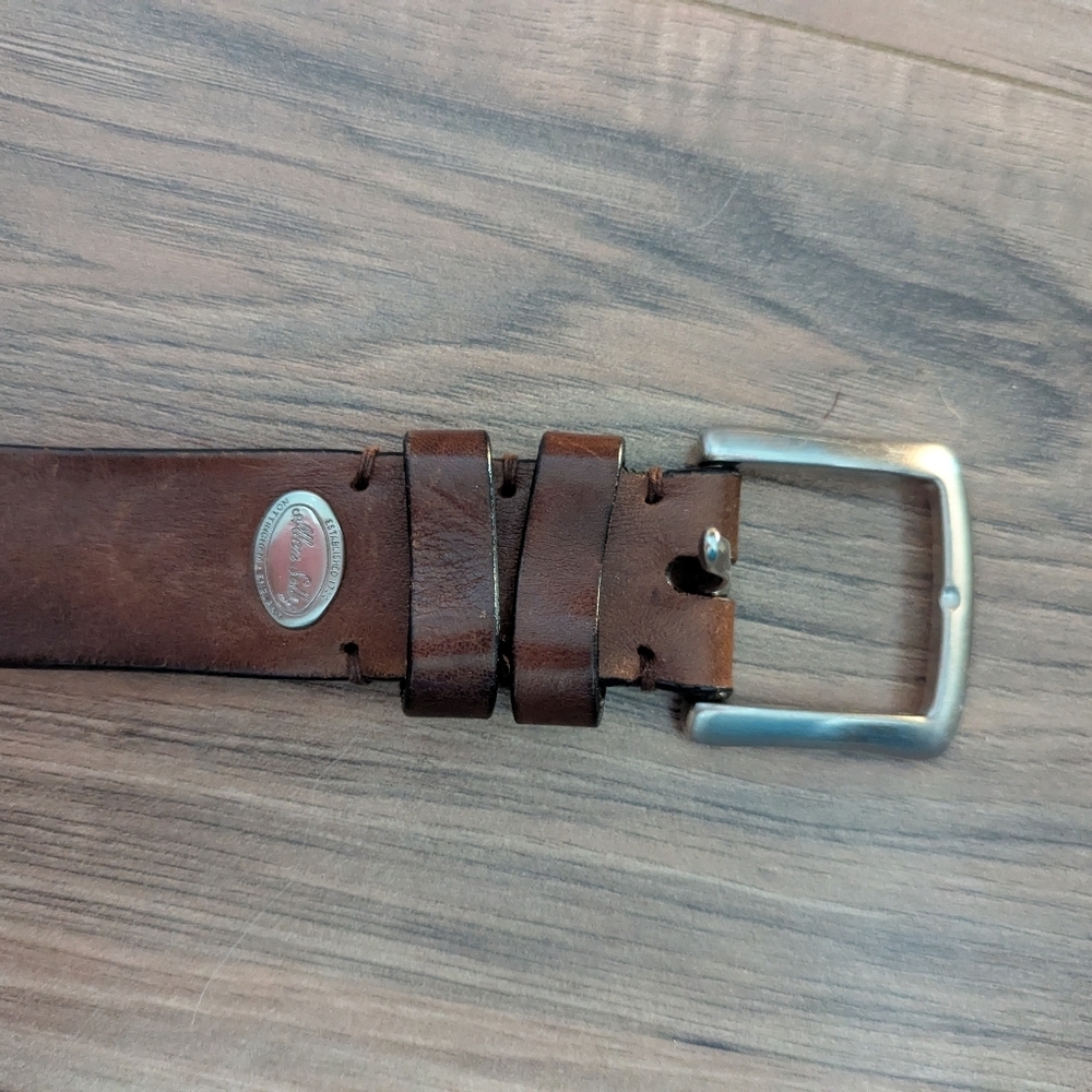 Allen Solly Brown Leather Belt. Men's brown leather belt size 38. Grain leather